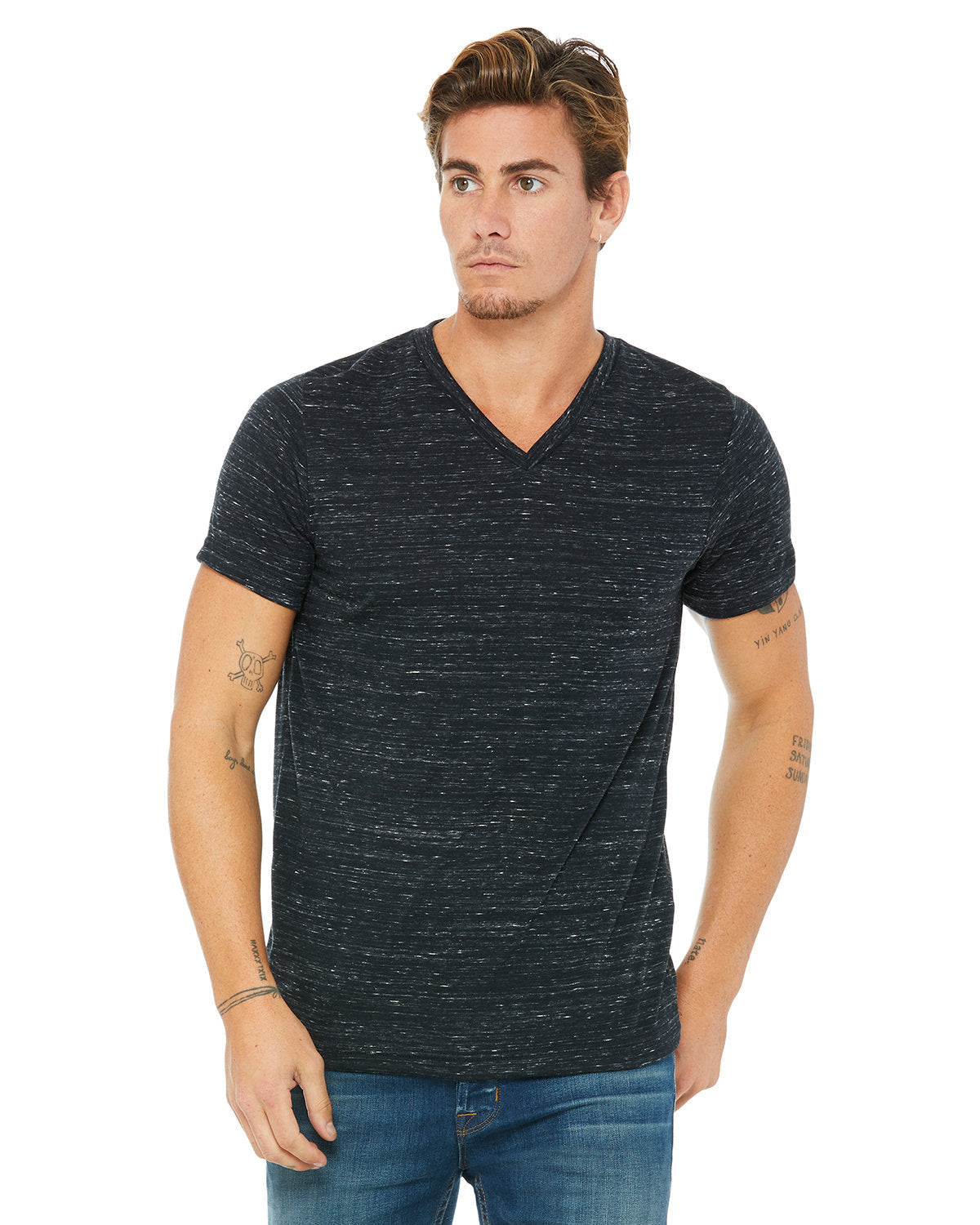 Unisex Textured Jersey V-Neck T-Shirt