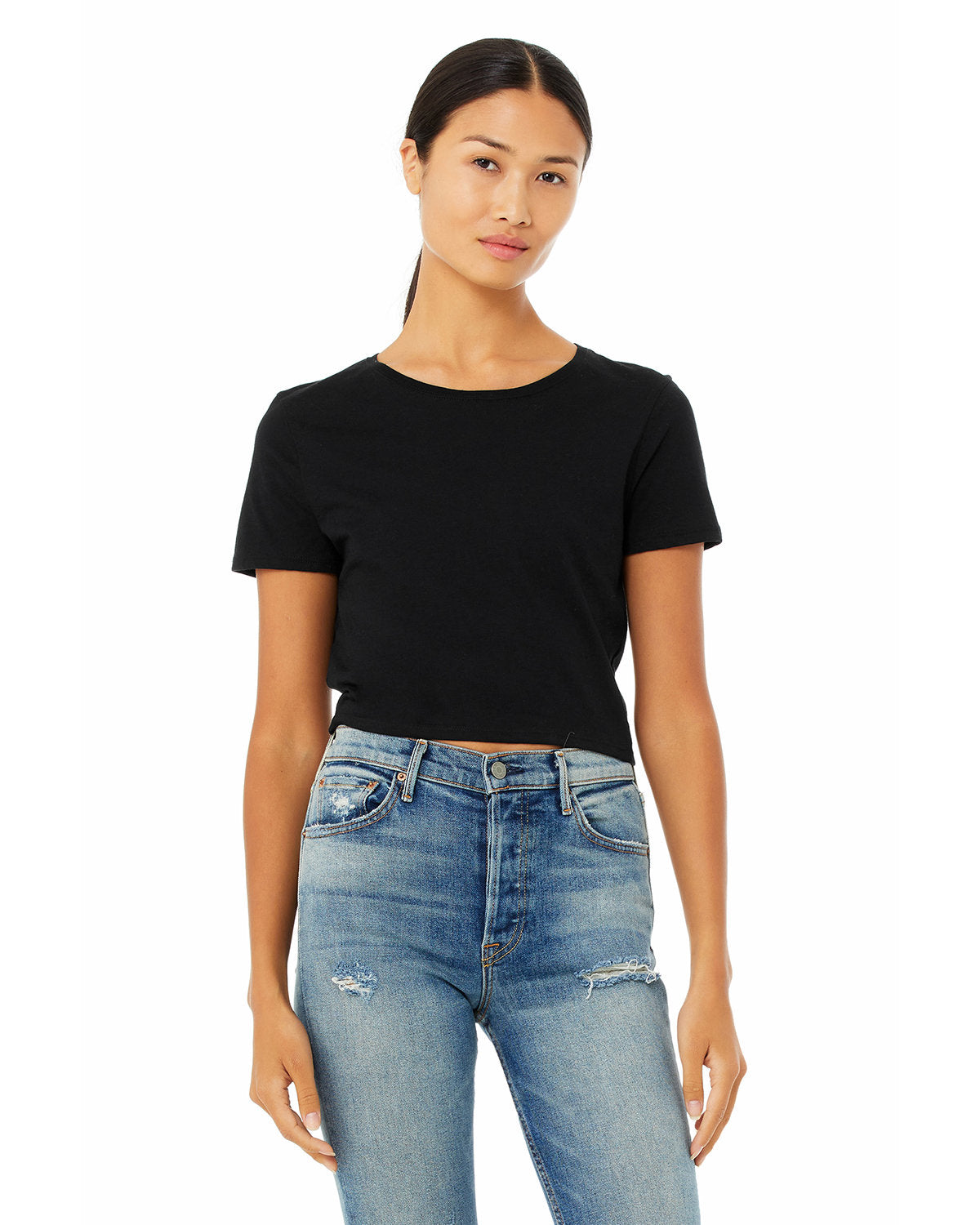 Ladies' Poly-Cotton Crop T-Shirt