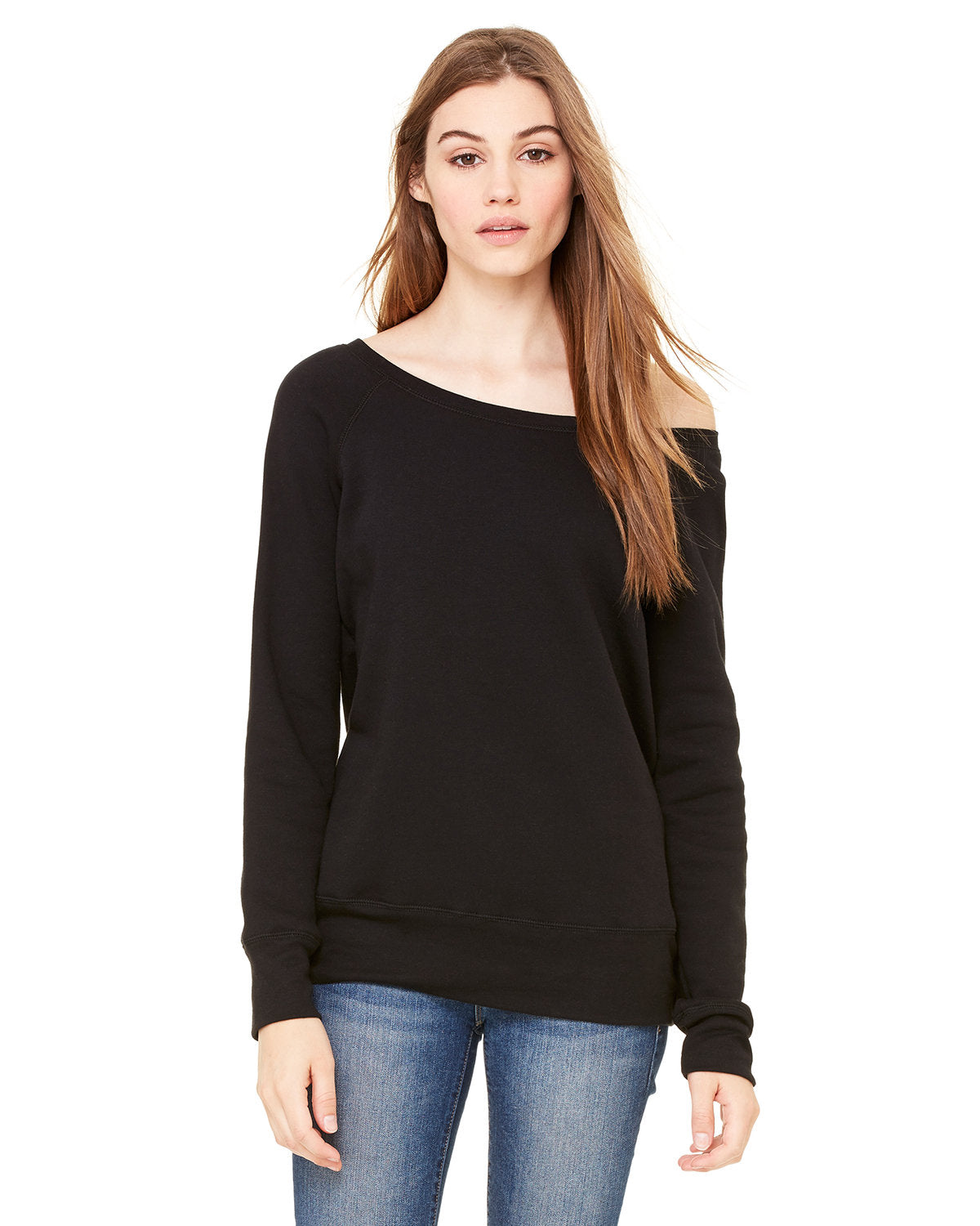 Ladies' Sponge Fleece Wide Neck Sweatshirt